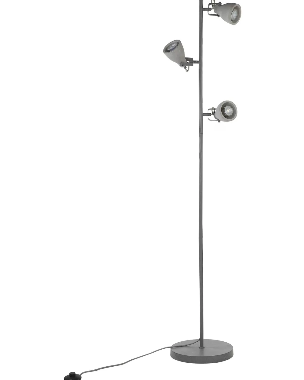 Lampada da Terra Moderna Beliani Design a 3 Luci in Cemento Grigio Chiaro - Illuminazione Elegante per Interni Mistago