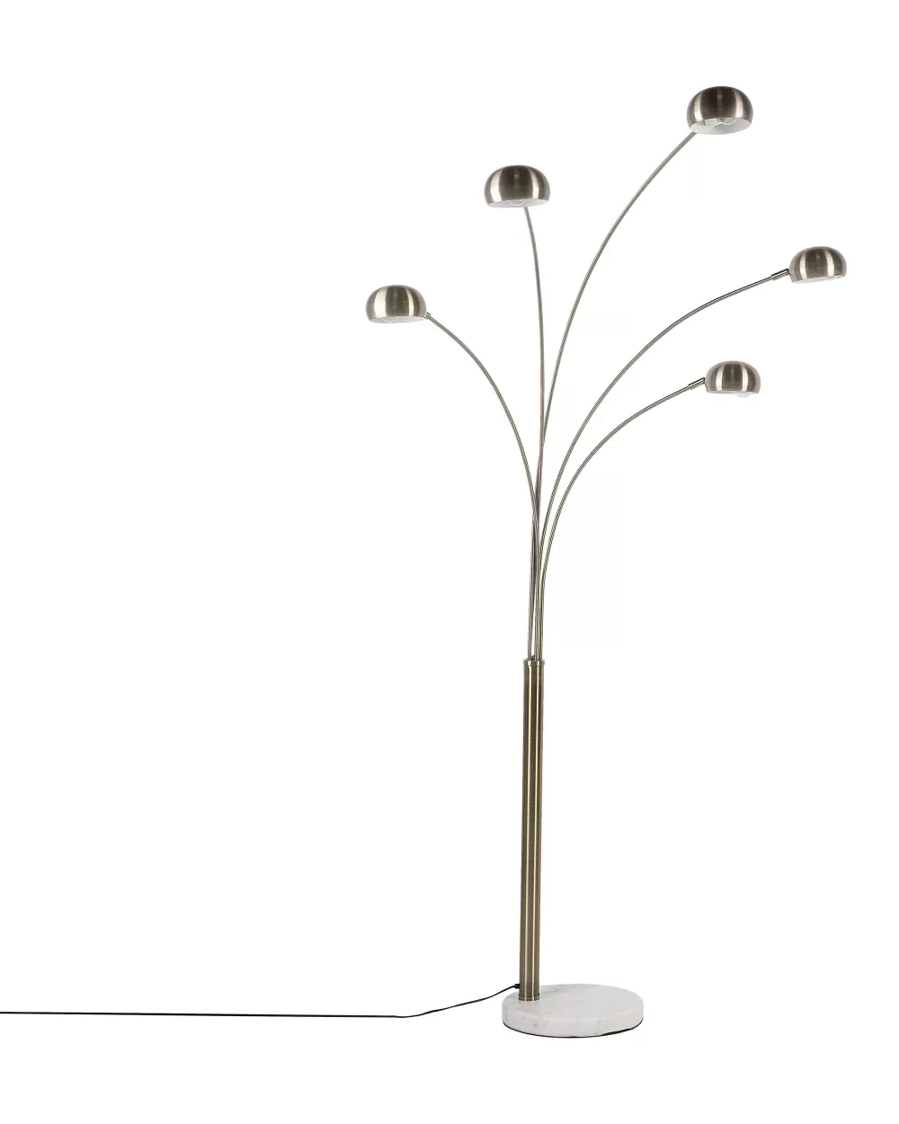 Lampada da Terra Elegante Flinders con 5 Punti Luce Regolabili - Design Moderno in Metallo Dorato per Interni Raffinati
