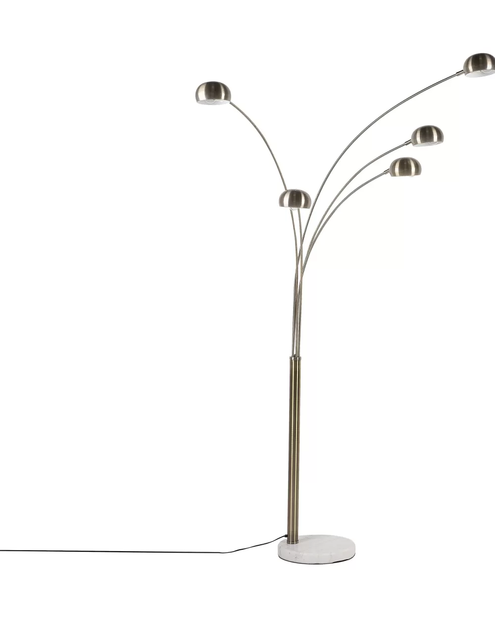 Lampada da Terra Elegante Flinders con 5 Punti Luce Regolabili - Design Moderno in Metallo Dorato per Interni Raffinati