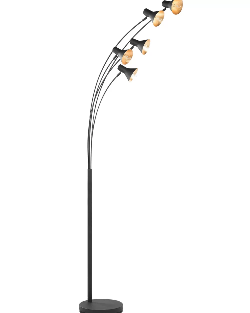 Beliani Lampada da Terra Moderna a 5 Luci con Struttura in Metallo Nero - Design Elegante per Interni