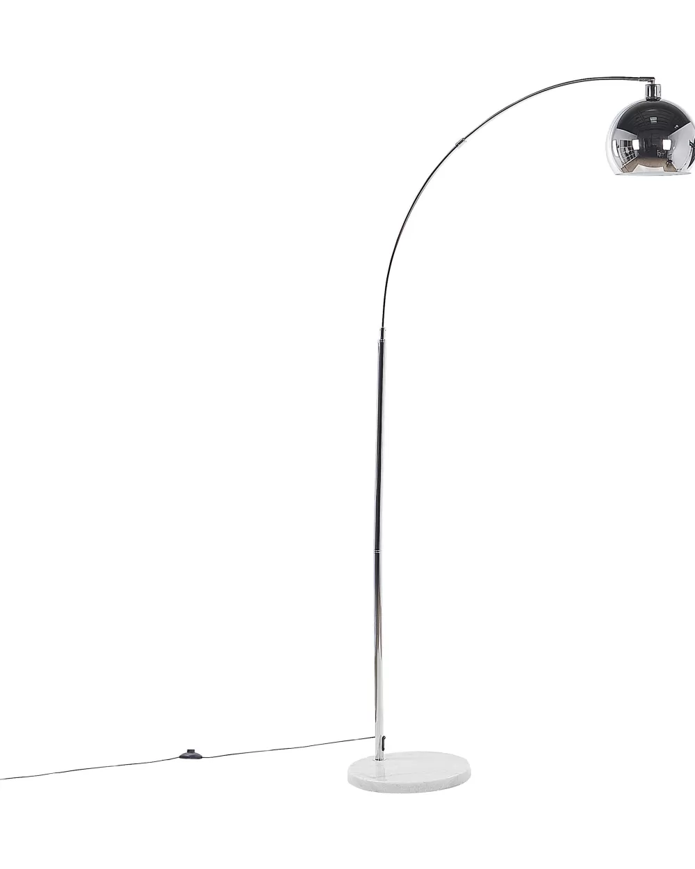 Lampada da Terra Moderna in Metallo Lucido Argento - Design Paroo by Beliani