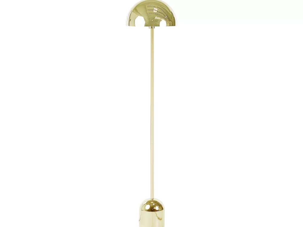 Lampada da Terra Beliani in Metallo Dorato con Base Macasia - Design Elegante per Interni Moderni