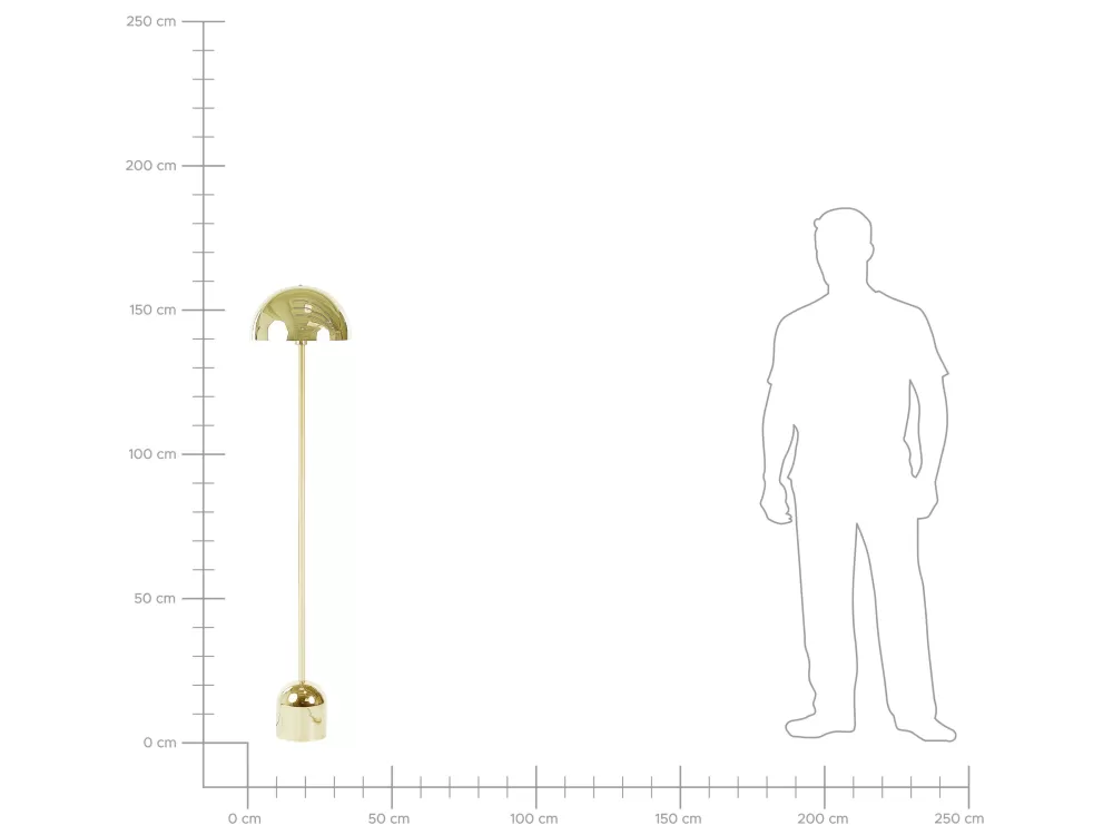 Lampada da Terra Beliani in Metallo Dorato con Base Macasia - Design Elegante per Interni Moderni
