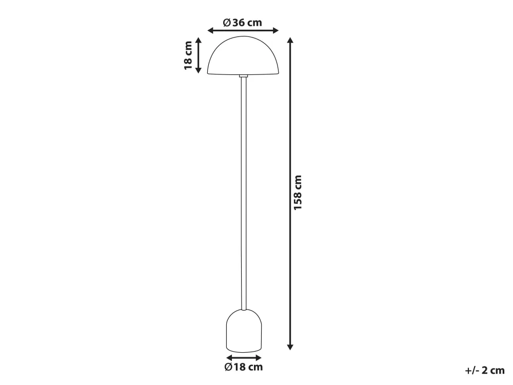 Lampada da Terra Beliani in Metallo Dorato con Base Macasia - Design Elegante per Interni Moderni