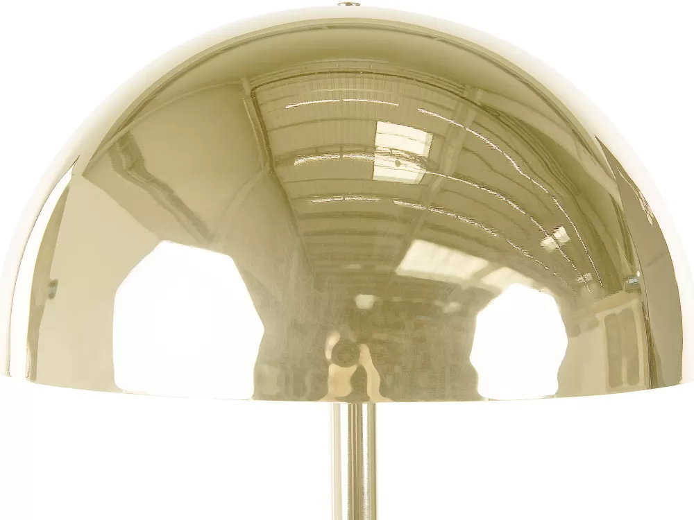 Lampada da Terra Beliani in Metallo Dorato con Base Macasia - Design Elegante per Interni Moderni