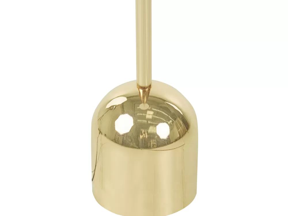 Lampada da Terra Beliani in Metallo Dorato con Base Macasia - Design Elegante per Interni Moderni