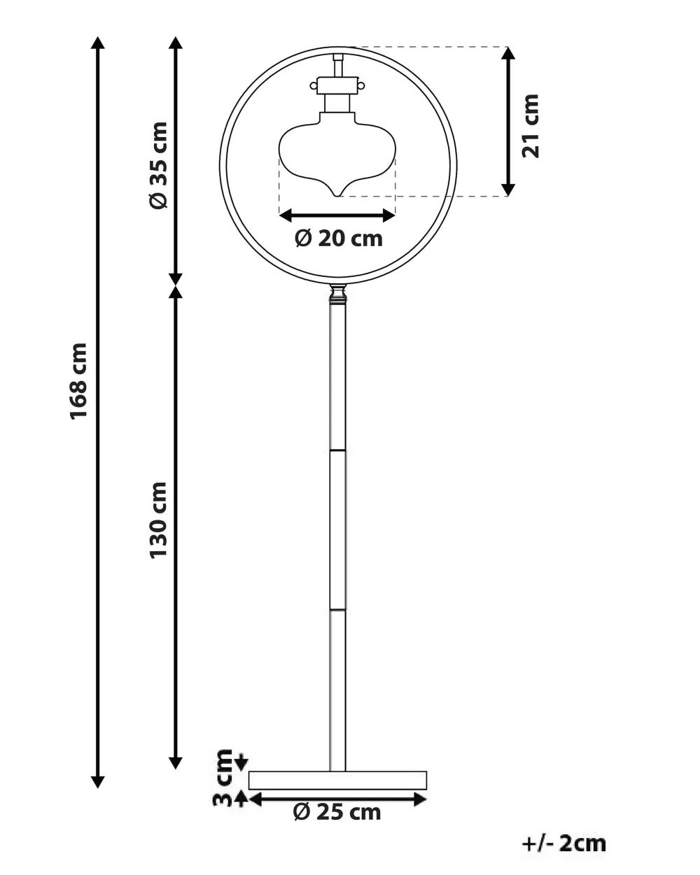 Lampada da Terra Elegante in Metallo Dorato Severn - Design Moderno Beliani a Prezzo Conveniente