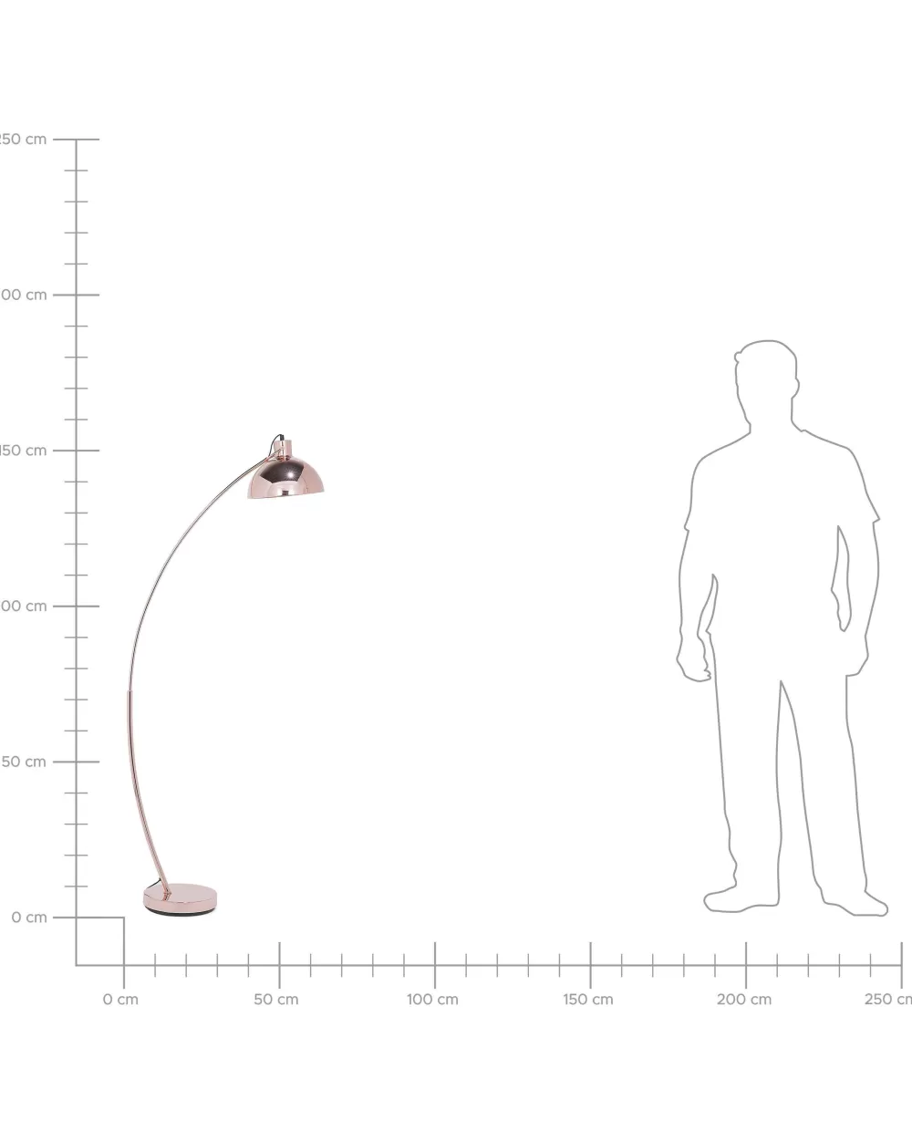 Lampada da Terra Beliani Modello Dintel - Design in Metallo Anticato con Rifiniture Rame, Illuminazione Elegante per Soggiorno o Camera da Letto