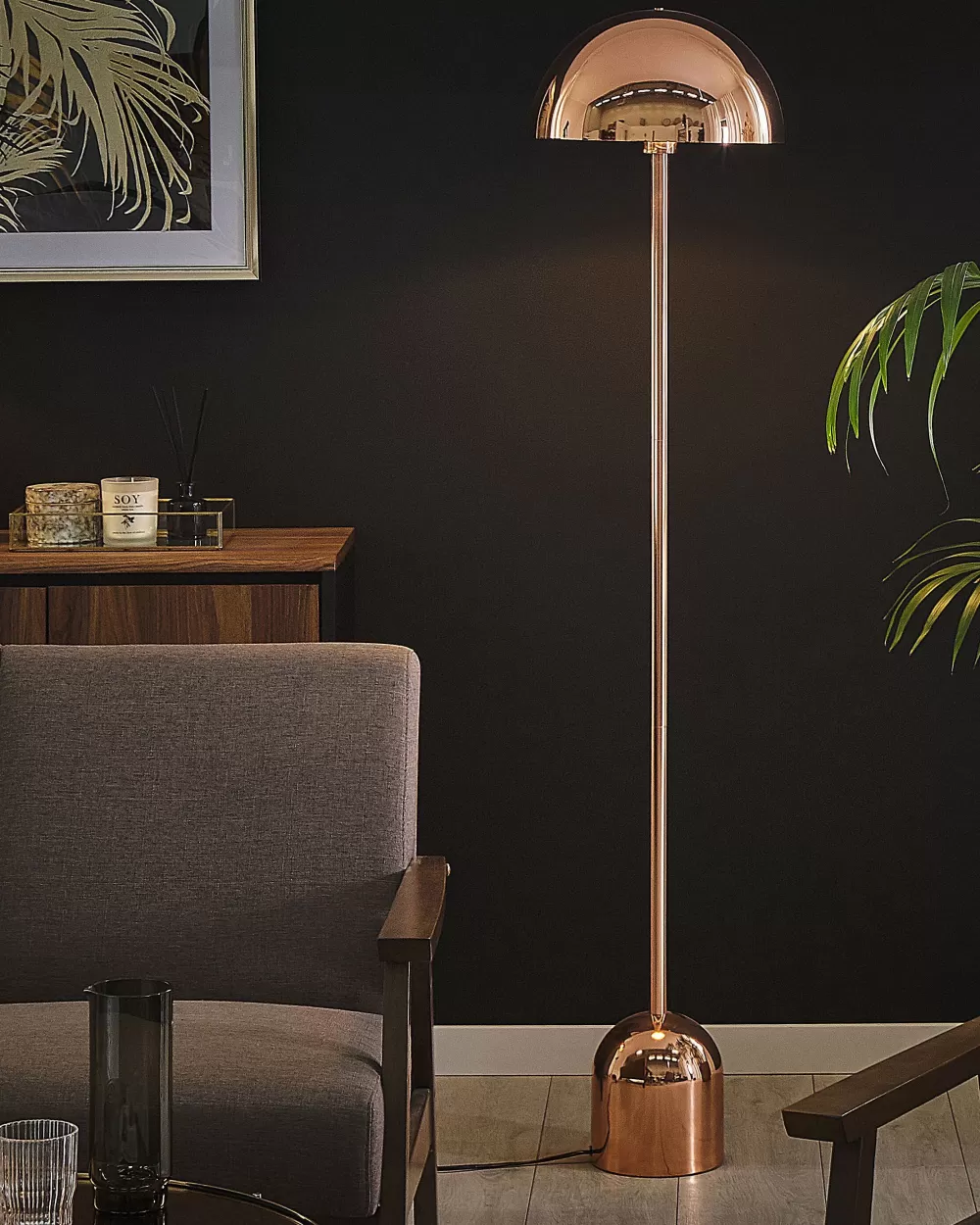 Lampada da Terra Beliani Macasia in Metallo con Finitura Ramata - Design Elegante per Interni Moderni