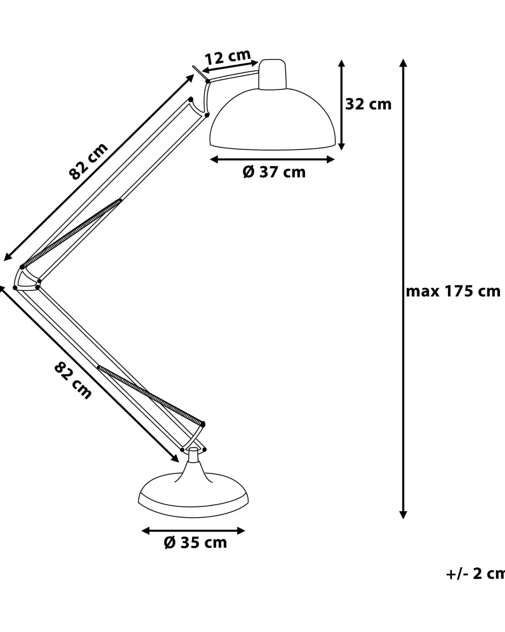 Lampada da Terra Beliani Parana in Metallo con Rifiniture in Rame - Design Elegante per Interni Moderni