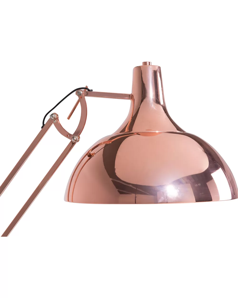 Lampada da Terra Beliani Parana in Metallo con Rifiniture in Rame - Design Elegante per Interni Moderni