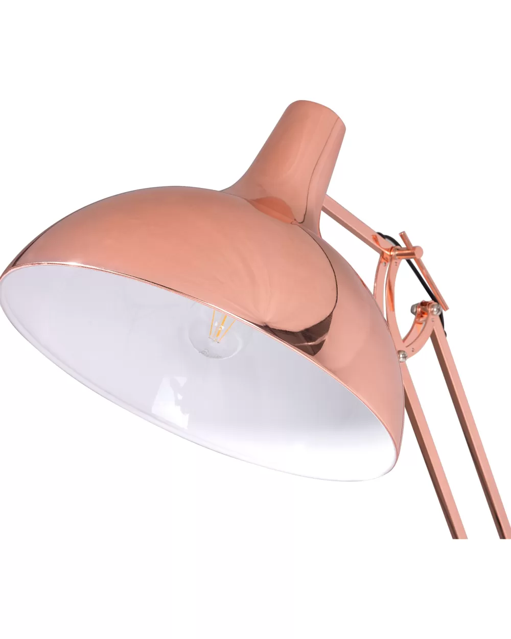 Lampada da Terra Beliani Parana in Metallo con Rifiniture in Rame - Design Elegante per Interni Moderni