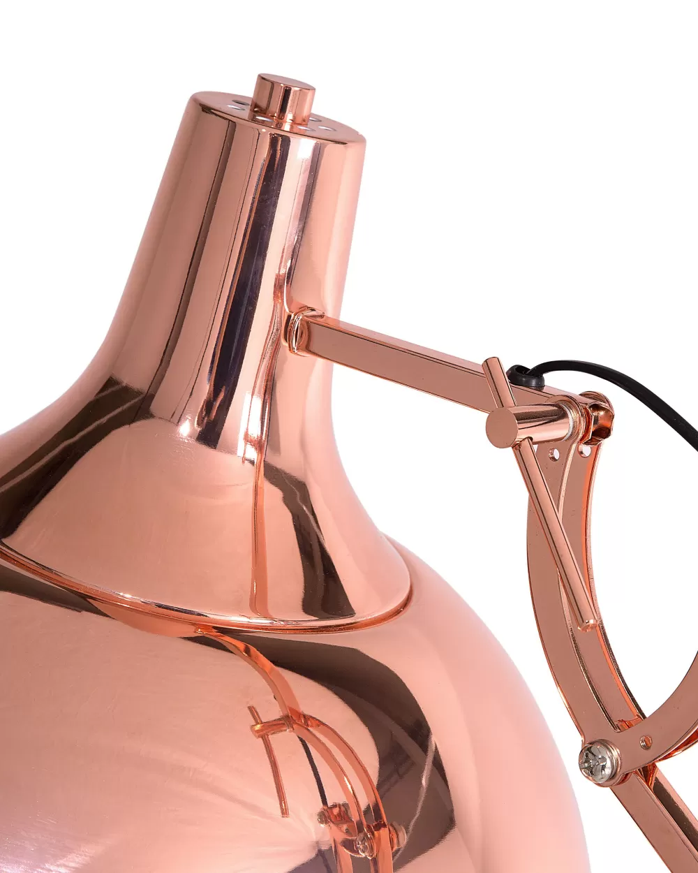 Lampada da Terra Beliani Parana in Metallo con Rifiniture in Rame - Design Elegante per Interni Moderni