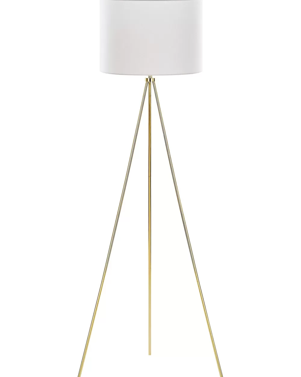 Lampada da Terra Vistula di Beliani - Design Moderno in Metallo con Rifiniture Bianco e Oro, Illuminazione Elegante per Interni