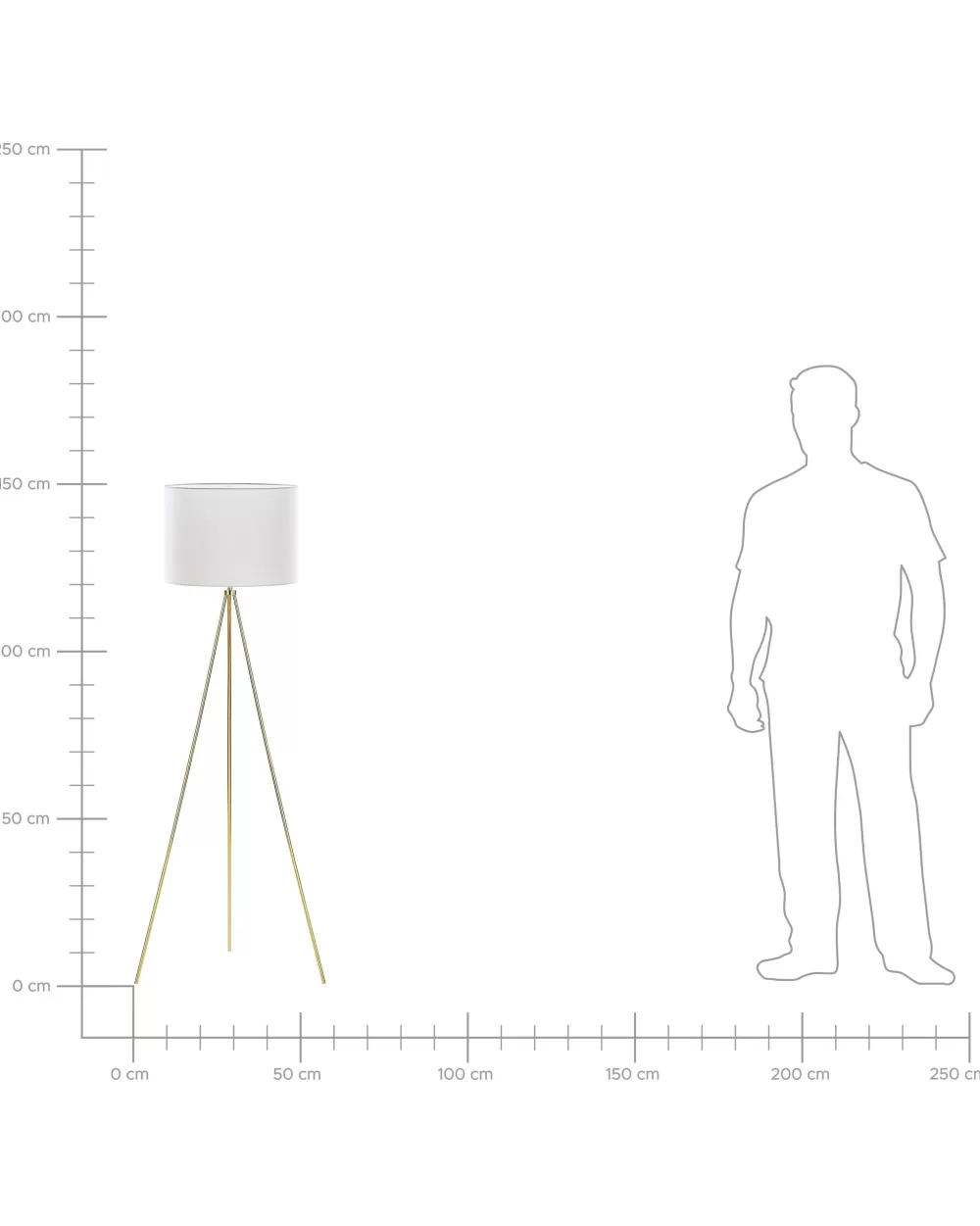 Lampada da Terra Vistula di Beliani - Design Moderno in Metallo con Rifiniture Bianco e Oro, Illuminazione Elegante per Interni