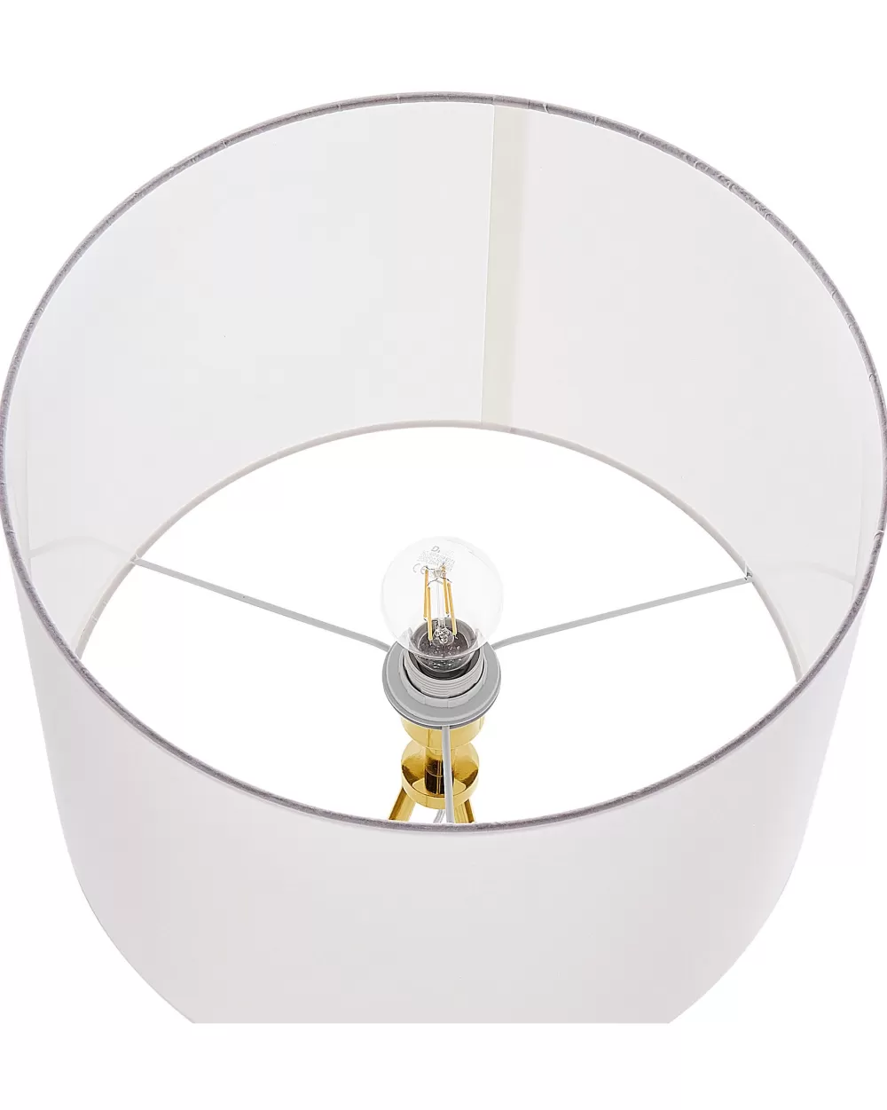 Lampada da Terra Vistula di Beliani - Design Moderno in Metallo con Rifiniture Bianco e Oro, Illuminazione Elegante per Interni