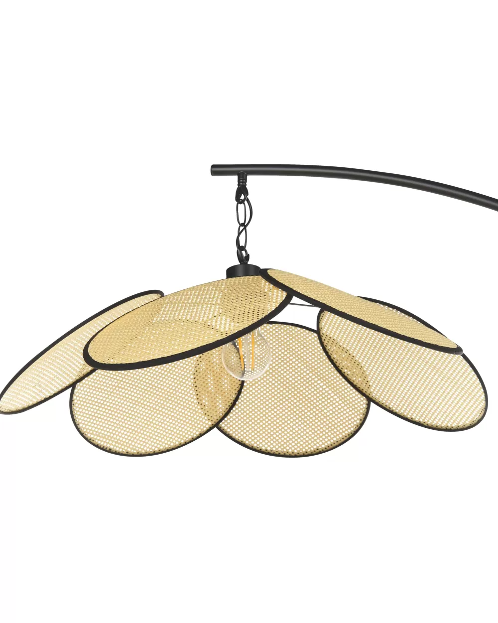 Lampada da Terra Beliani Merrica - Design Moderno in Ferro con Rifiniture Nere e Sfumature Naturali