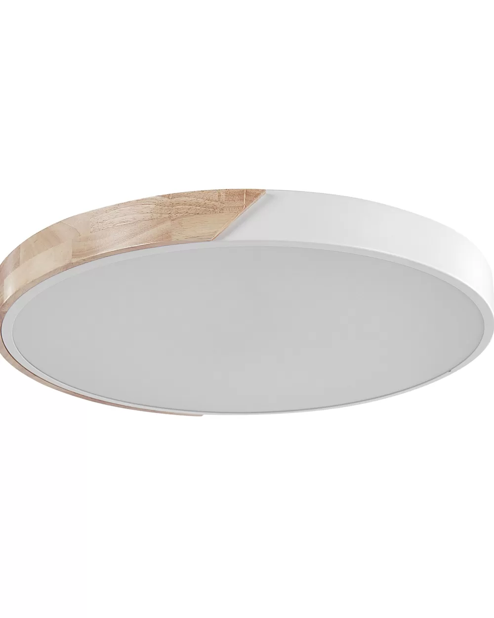 Lampada a LED Moderna Beliani per Soffitto - Struttura in Legno e Acciaio, Colori Bianco/Lucido - Design Elegante Pattani