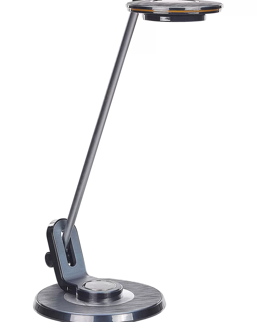 Lampada LED Moderna da Tavolo in Alluminio con Porta USB - Design Elegante in Argento e Nero Corvus