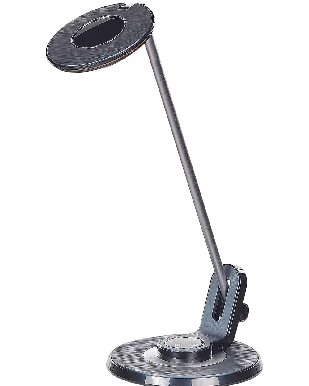 Lampada LED Moderna da Tavolo in Alluminio con Porta USB - Design Elegante in Argento e Nero Corvus