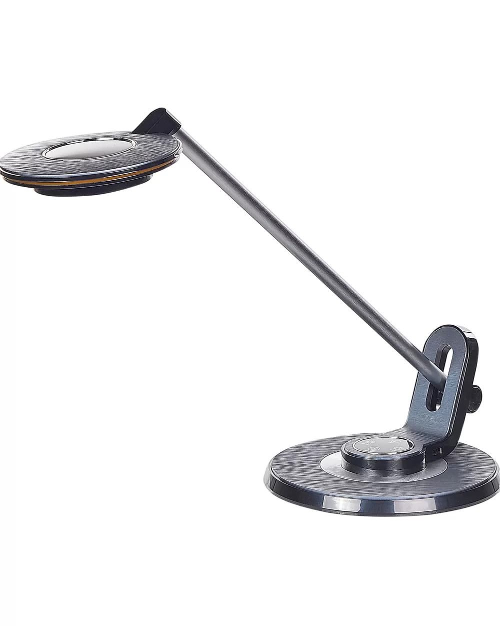 Lampada LED Moderna da Tavolo in Alluminio con Porta USB - Design Elegante in Argento e Nero Corvus