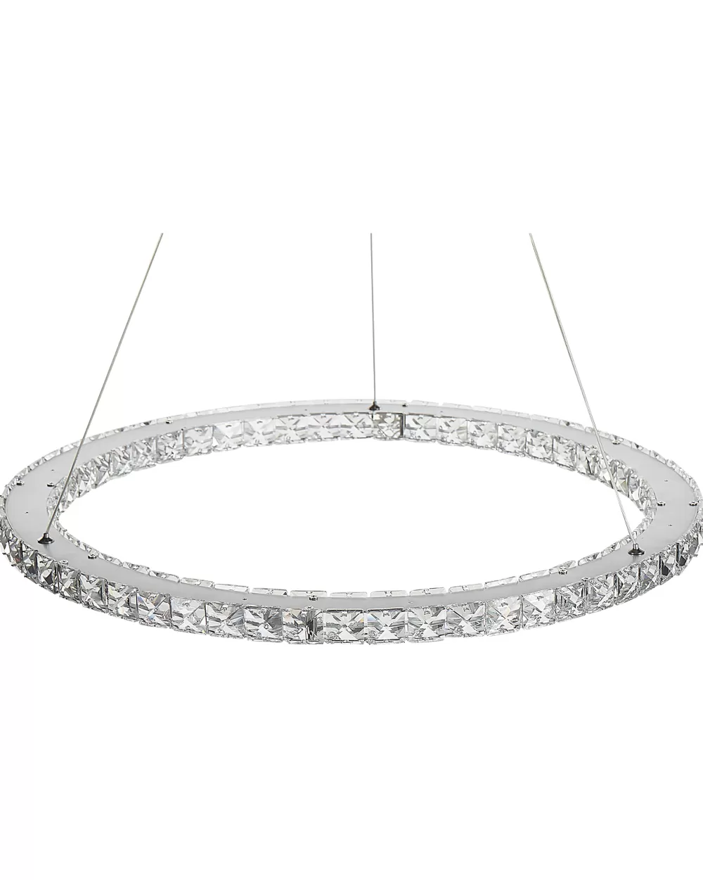 Lampada a Sospensione LED Beliani con Cristalli Lucenti e Rifiniture in Argento - Design Elegante per Interni Moderni