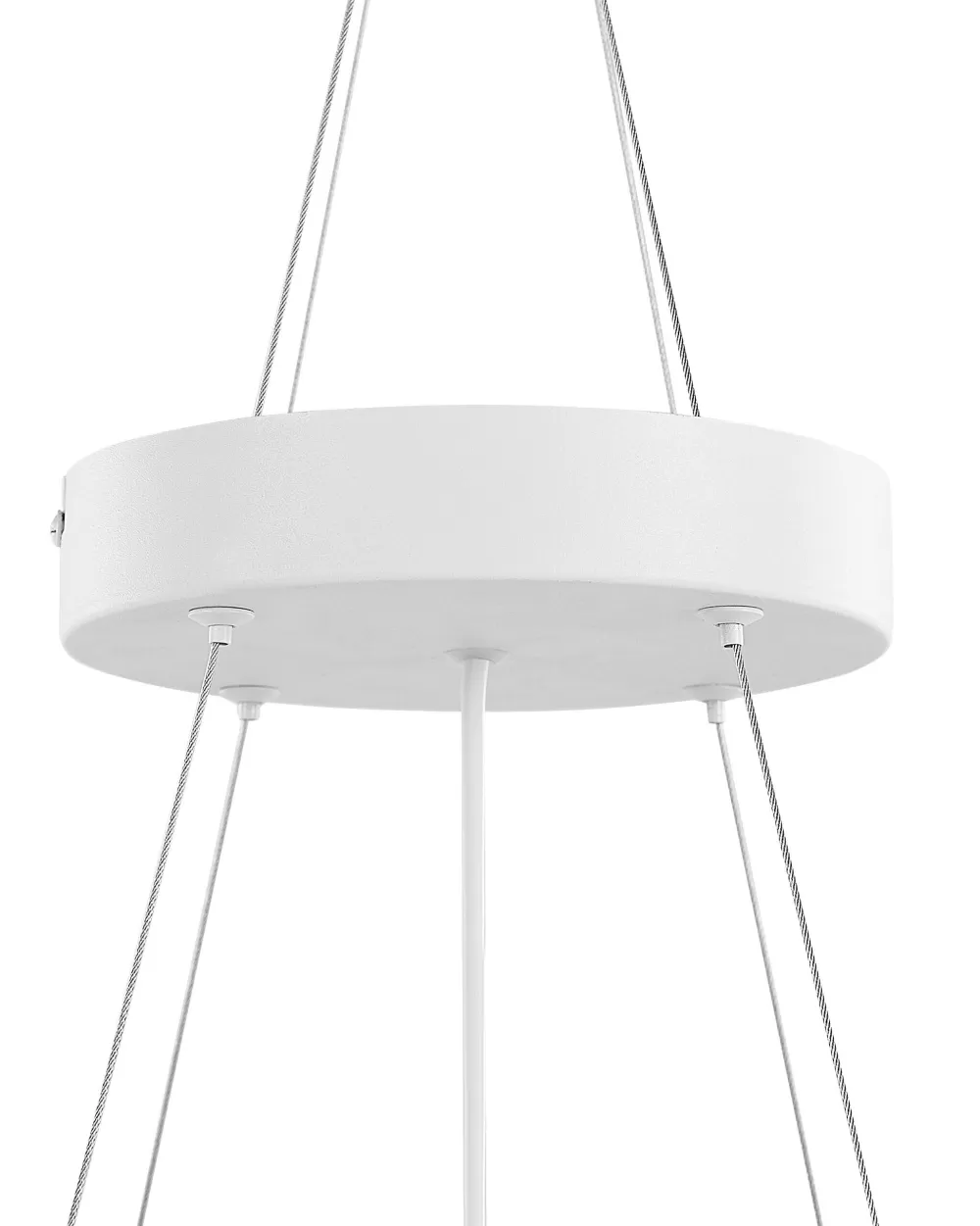 Beliani - Lampadario LED Sospeso in Acciaio Bianco Balili, Design Moderno e Minimalista