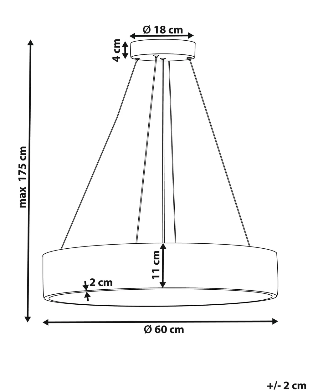Beliani - Lampadario LED Sospeso in Acciaio Bianco Balili, Design Moderno e Minimalista