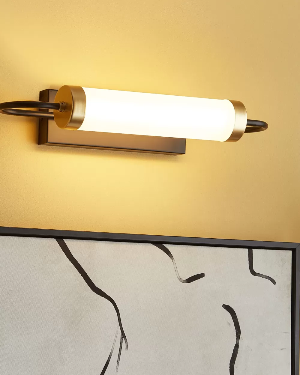 Lampada LED da Parete Beliani in Metallo Nero/Dorato - Modello Jacobs, Saldi Esclusivi!