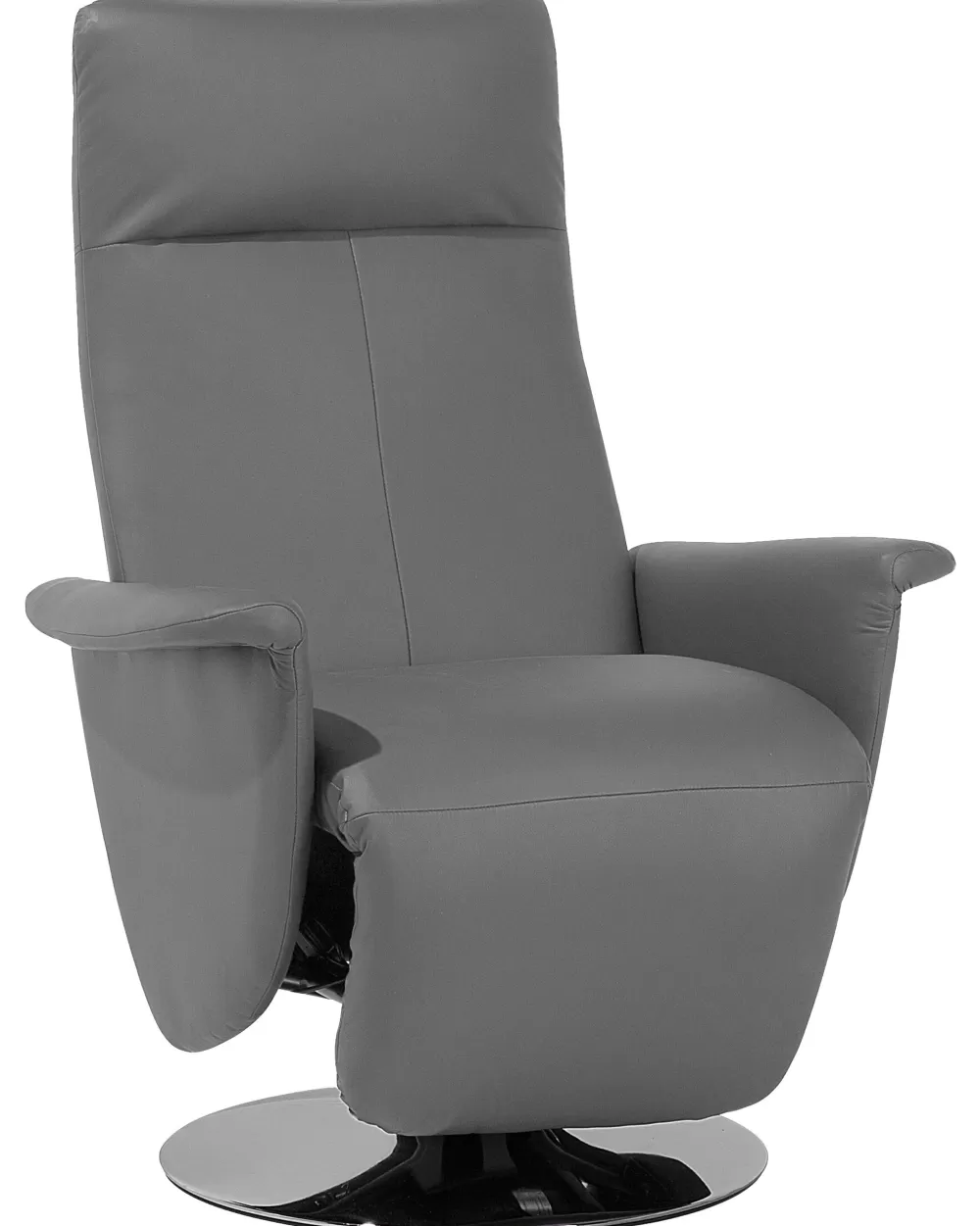 Beliani Poltrona Design Moderno in Ecopelle Grigio Antracite - Divano Relax con Struttura Resistente, Comfort Premium per Soggiorno o Studio