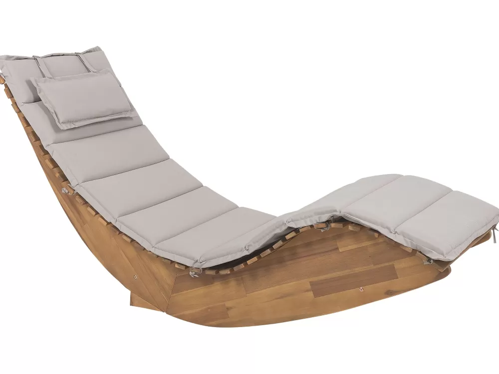 Beliani Poltrona Relax Brescia per Esterni - Confortevile con Rivestimento Morbido in Grigio Antracite