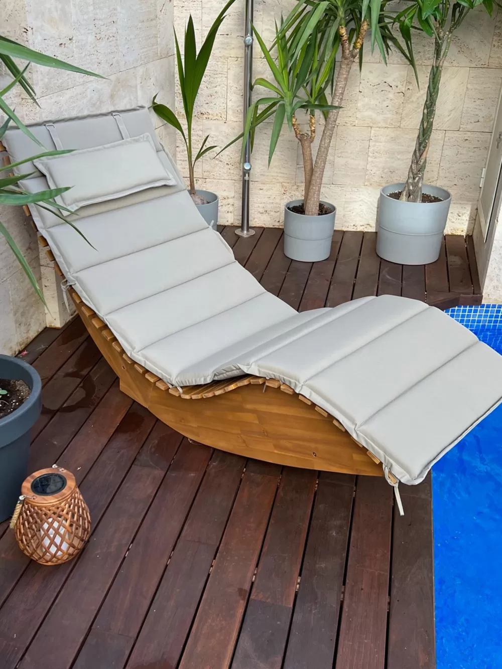 Beliani Poltrona Relax Brescia per Esterni - Confortevile con Rivestimento Morbido in Grigio Antracite