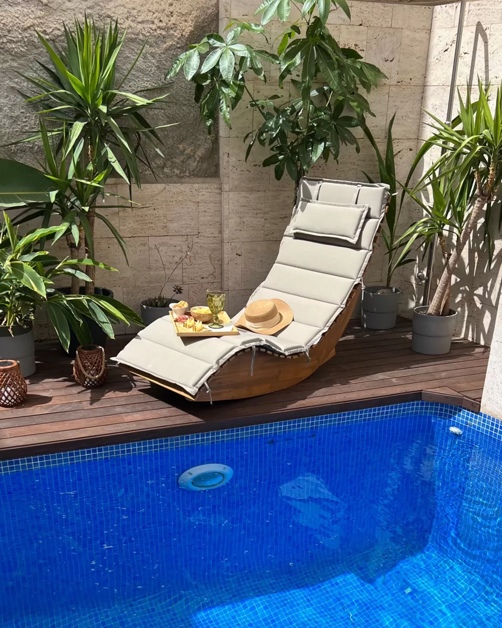Beliani Poltrona Relax Brescia per Esterni - Confortevile con Rivestimento Morbido in Grigio Antracite