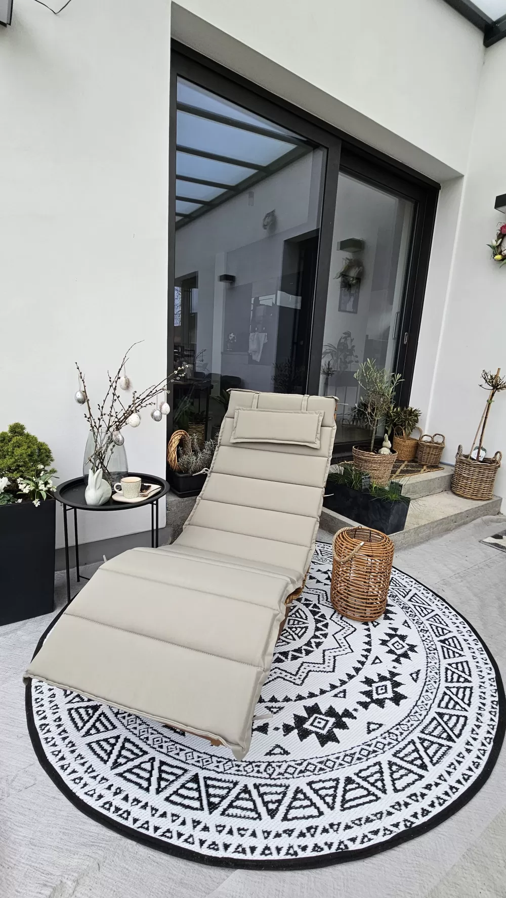 Beliani Poltrona Relax Brescia per Esterni - Confortevile con Rivestimento Morbido in Grigio Antracite