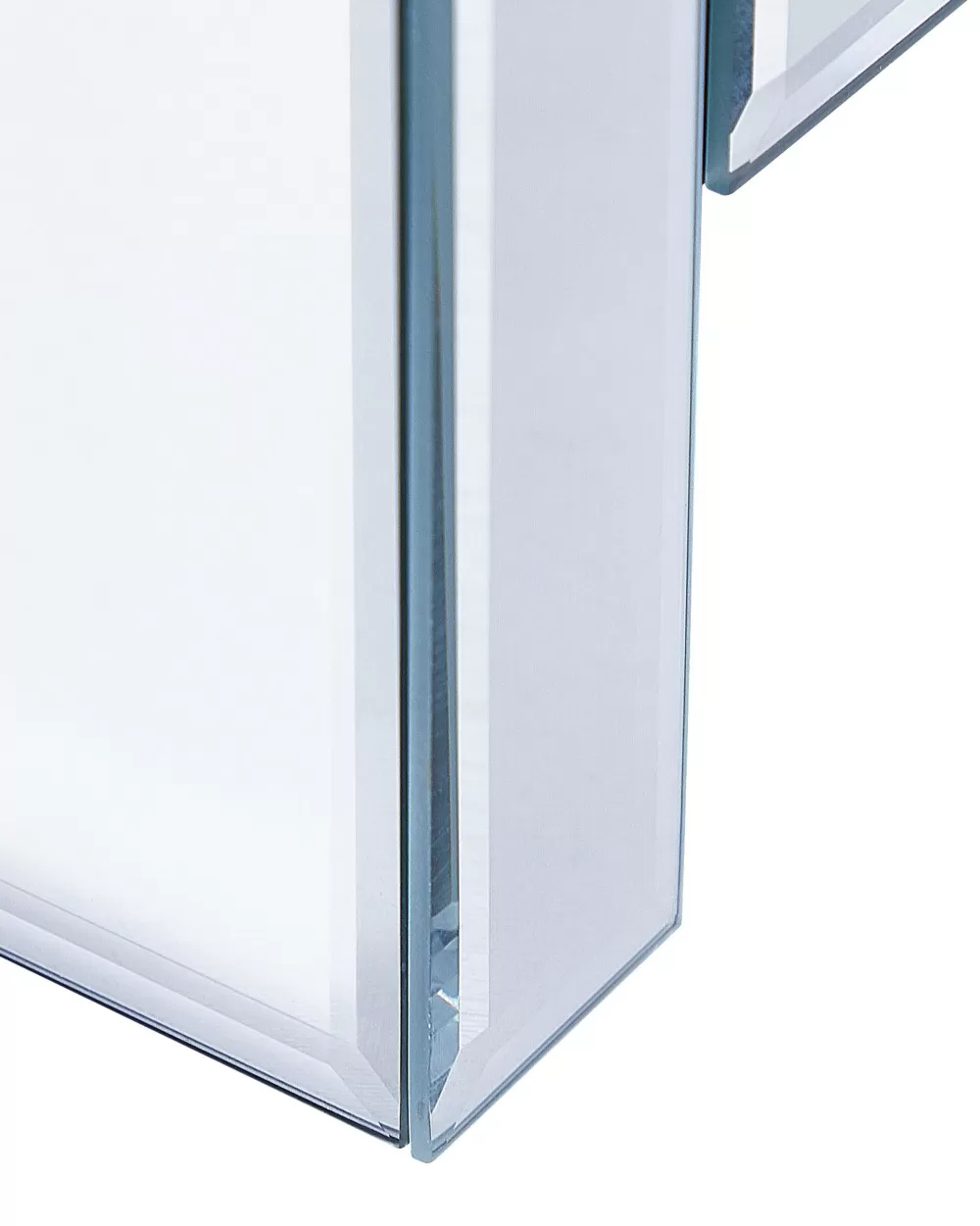 Comò con Specchio Beliani Lorris - 3 Cassetti, Design Moderno in Tonalità Argento Lucido, Perfetto per Arredamento Elegante