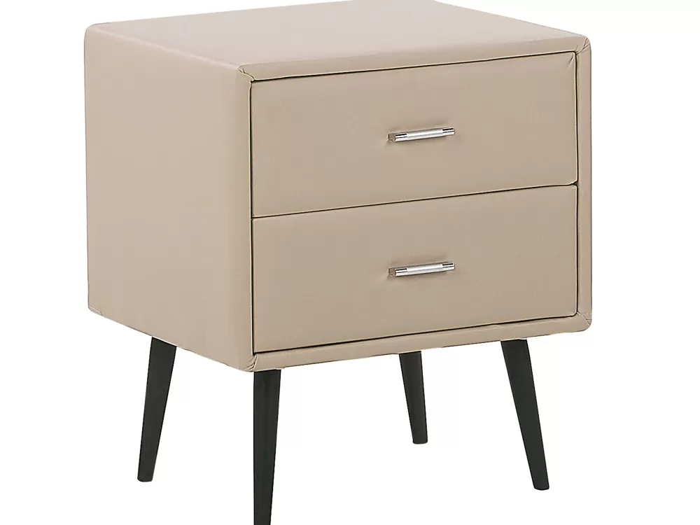 Letto Matrimoniale con Rivestimento in Ecopelle Beige, Set 4 Elementi Beliani Essonne - Dimensioni 180x200 cm