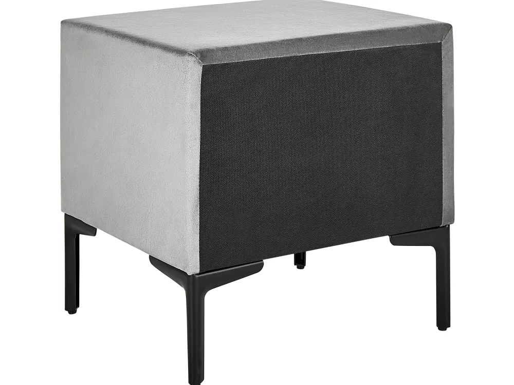 Completo Letto Beliani in Velluto Grigio Perla - Set 3 Pezzi Matrimoniale 180x200 cm con Testiera Imbottita, Collezione Sezanne per Camera da Letto Confortevole
