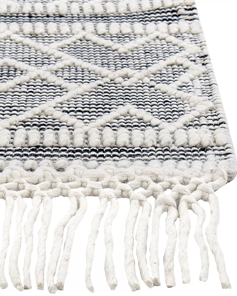 Tappeto Beliani in Tessuto Morbido - Grigio Antracite/Bianco Naturale, Design Moderno 160x230 cm Toprakkale