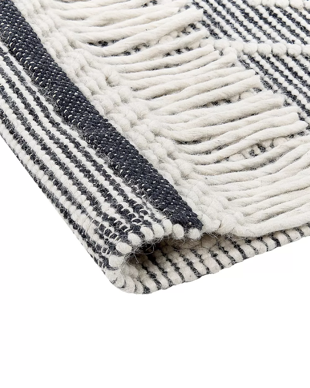 Tappeto Beliani in Tessuto Morbido - Grigio Antracite/Bianco Naturale, Design Moderno 160x230 cm Toprakkale