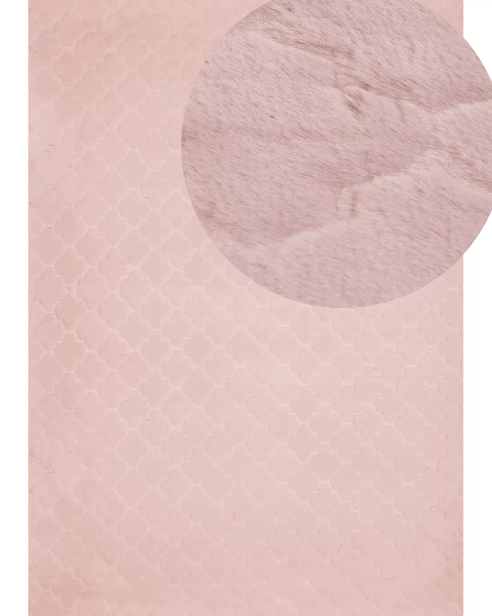 Beliani Tappeto in Peluche Sintetico Janiksen, Rosa Chiaro 160x230 cm, Design Moderno per Soggiorno