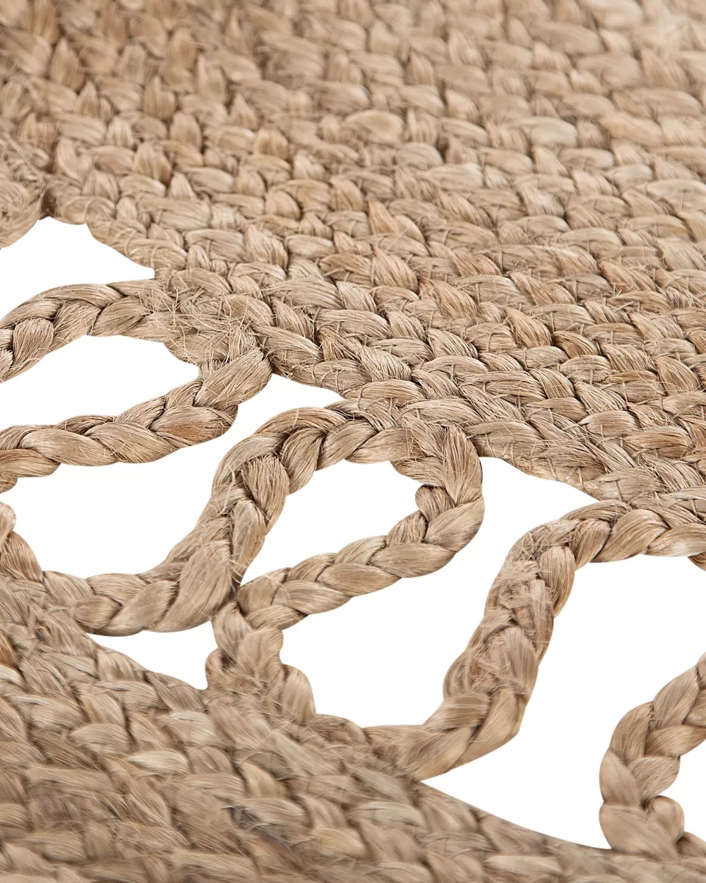 Beliani Tappeto Juutti in lino beige sabbia, 120 cm - Design nordico resistente per soggiorno o camera da letto