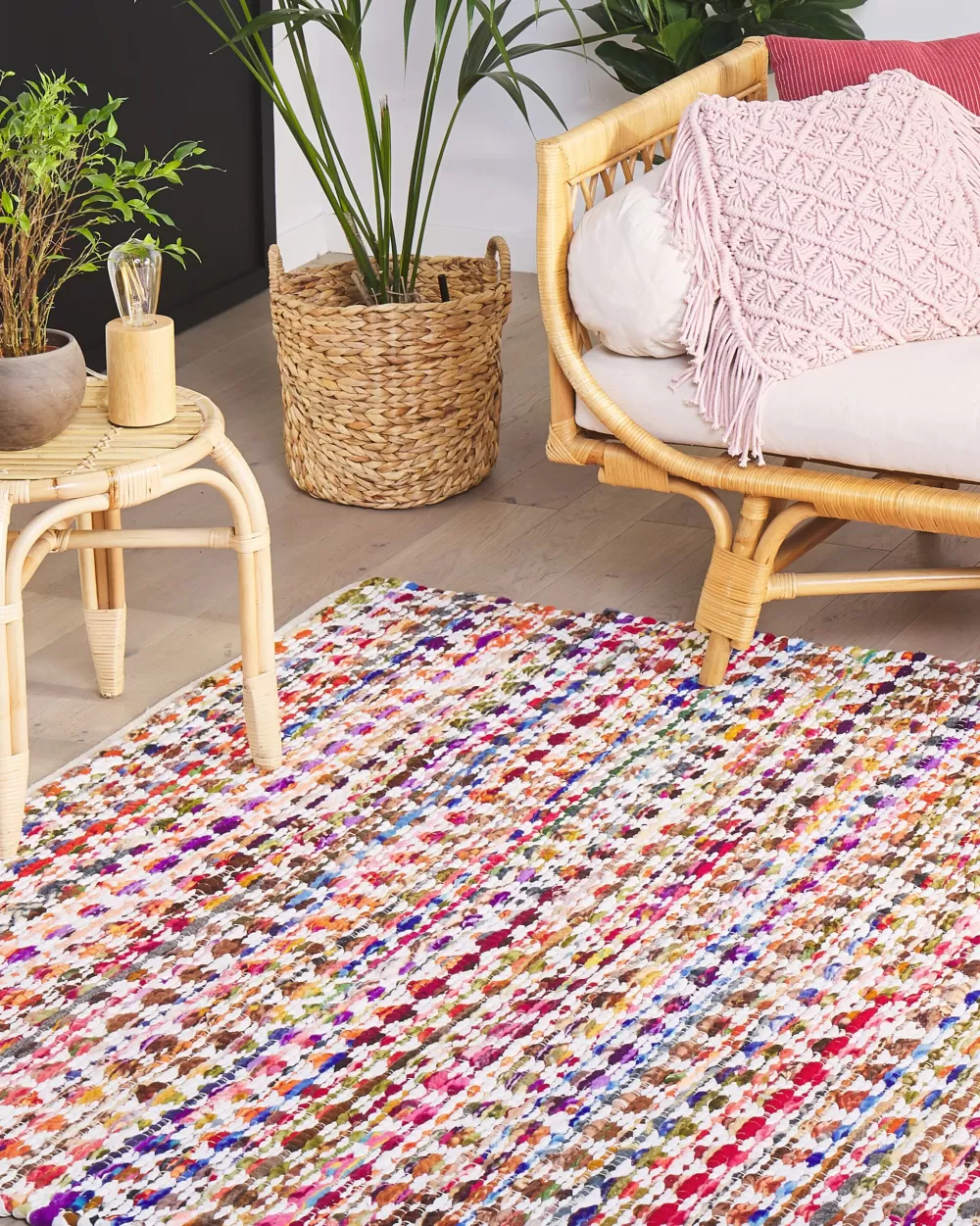 Beliani Tappeto Monivarinen in Fibra Naturale Arakli - Formato Generoso 160x230 cm per Soggiorni Accoglienti