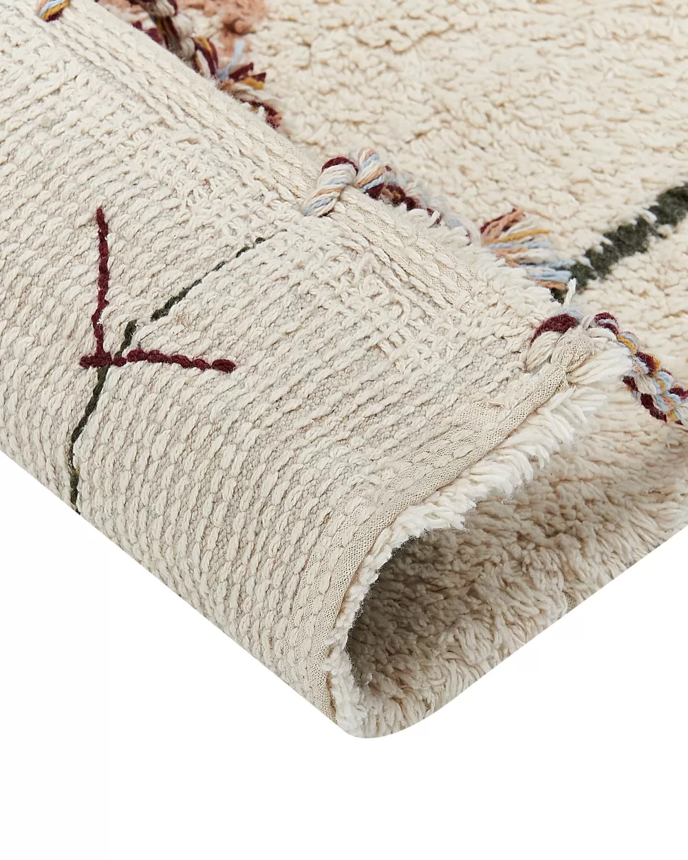 Beliani Tappeto Corum in Puro Cotone Beige 160x230 - Rivestimento Elegante per Soggiorno o Camera da Letto