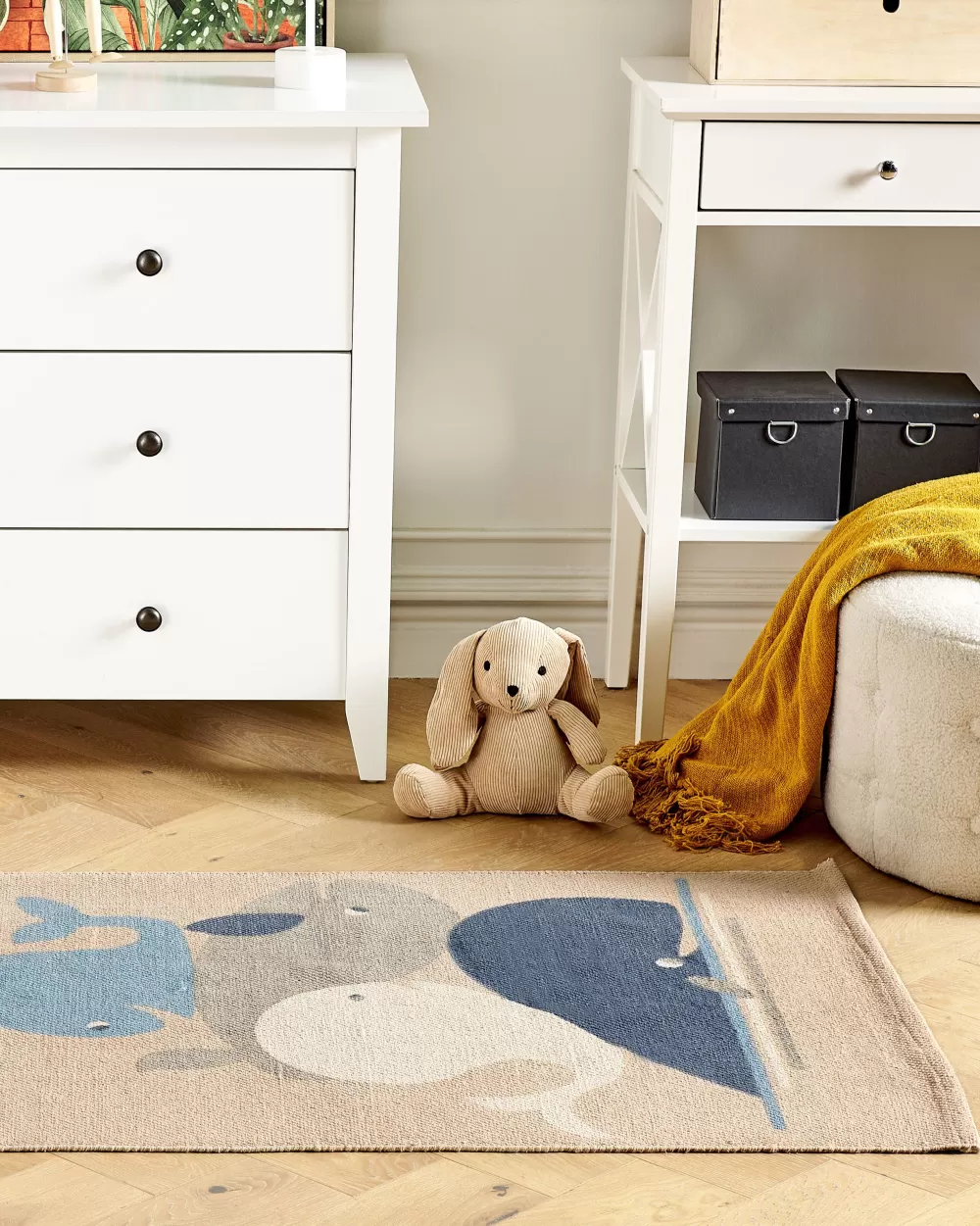 Beliani Tappetino in Cotone Beige 80x150 cm - Morbido Design Minimalista per Arredamento Casa