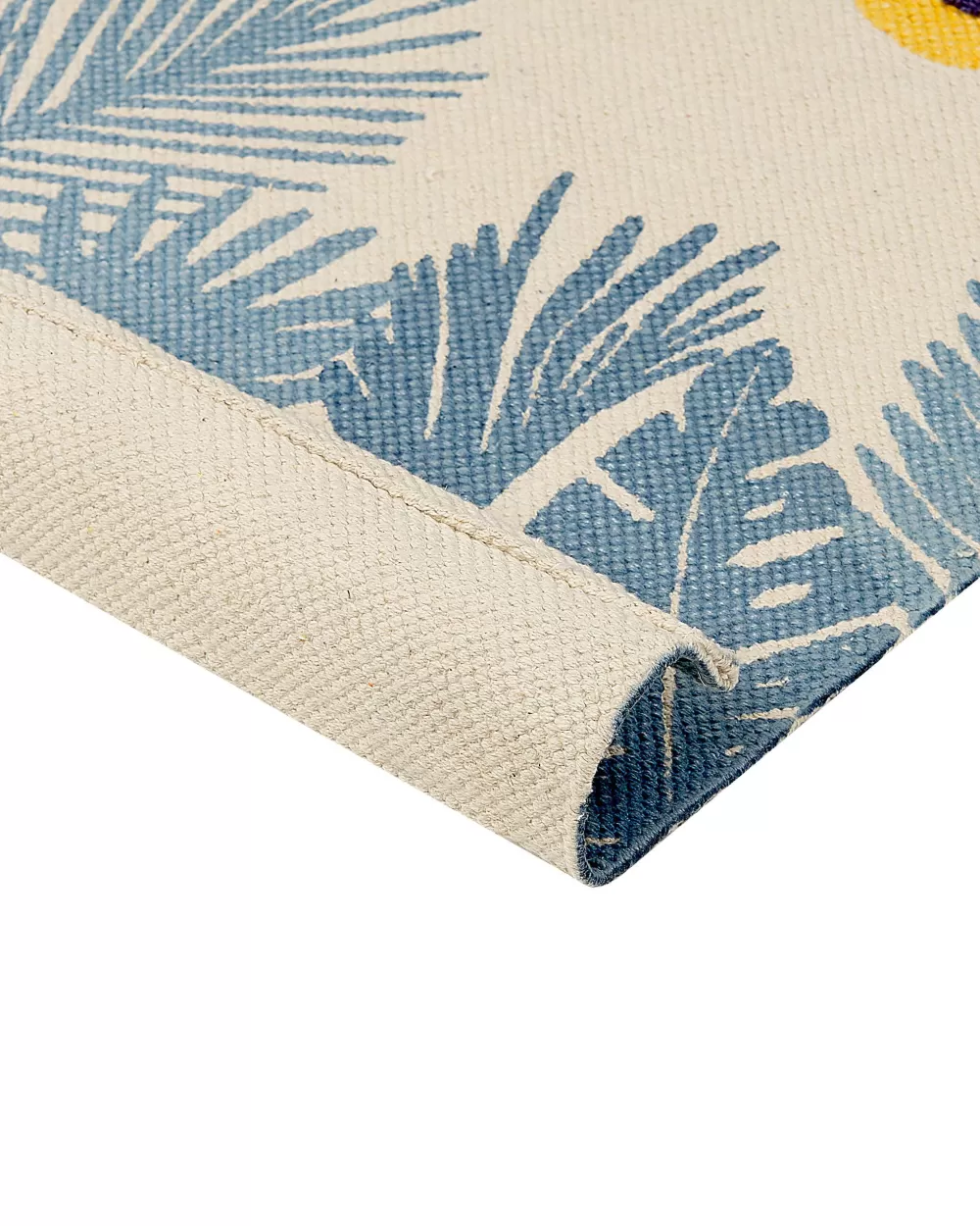 Beliani Tappeto in Cotone Multicolore 80x150 cm - Ideale per Soggiorno o Camera da Letto, Design Moderno e Accogliente