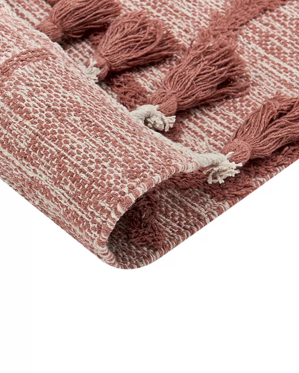 Tappeto Beliani in Cotone Rosso Artigianale 160x230 cm - Design Elegante da Kirsehir