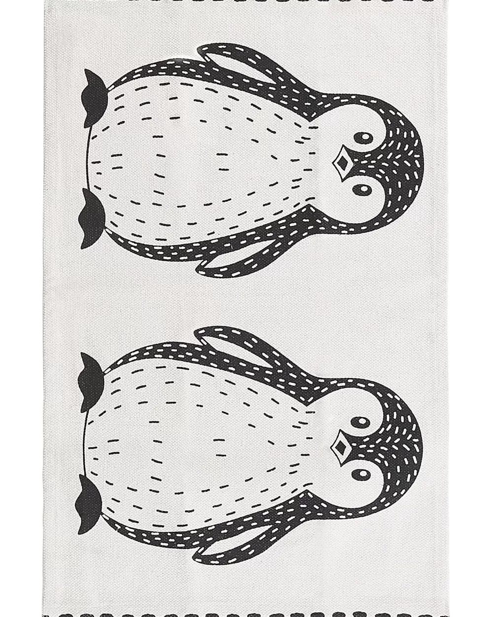 Tappeto Beliani per Bambini in Cotone - Design Minimalista Bianco/Nero 60x90 cm, Ideale per Camerette Hajdarabad