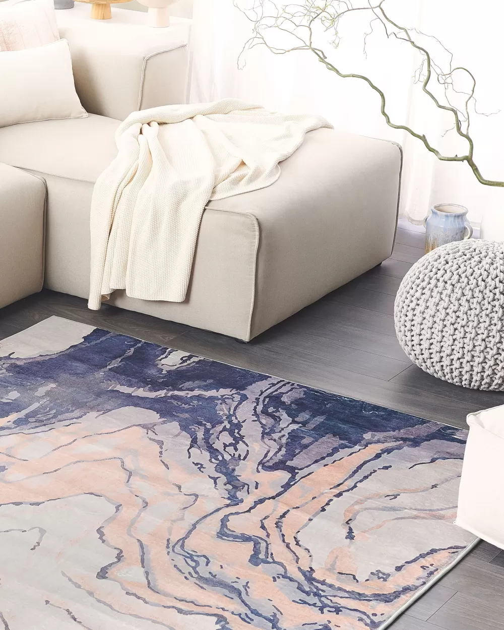 Tappeto Matto Beliani in Blu Sabbia, 160x230 cm - Offerta Imperdibile con Consegna Rapida