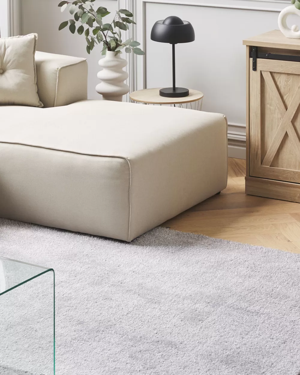 Beliani Tappeto Elegante in Grigio Chiaro, 160x230 cm - Demre Collection per Arredamento Moderno