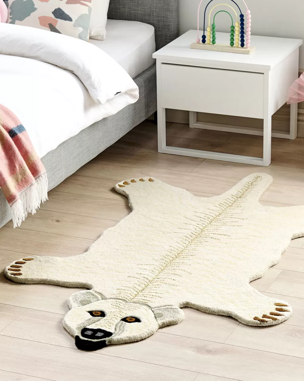 Beliani Tappeto Morbido Taqqiq in Puro Bianco - Copritappeto Elegante 160x100 cm per Soggiorno o Camera da Letto